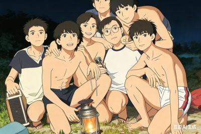 主人少年時去海灘露營